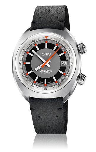 Oris 01 733 7737 4053-07 5 19 44 : Chronoris Date / Grey / Black Leather