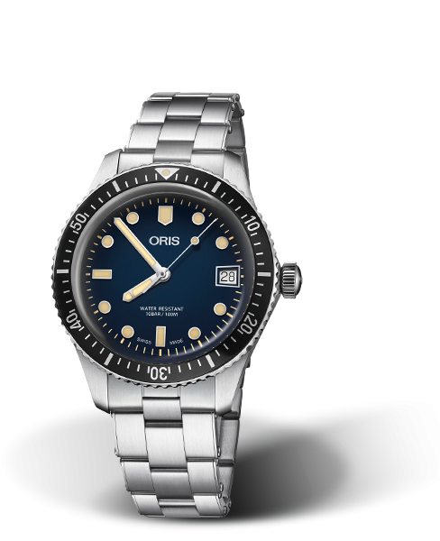 Oris 01 733 7747 4055-07 8 17 18 : Divers Sixty-Five 36 Stainless Steel / Blue / Bracelet
