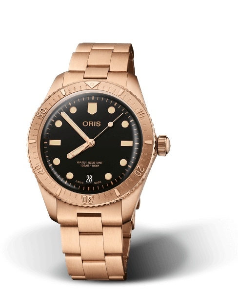 Oris 01 733 7771 3154-07 8 19 15 : Divers Sixty-Five 38 Cotton Candy Sepia / Bracelet