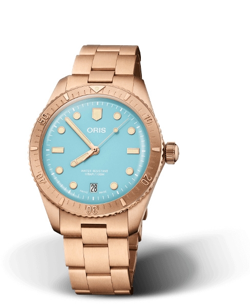 Oris 01 733 7771 3155-07 8 19 15 : Divers Sixty-Five 38 Cotton Candy Sky Blue / Bracelet