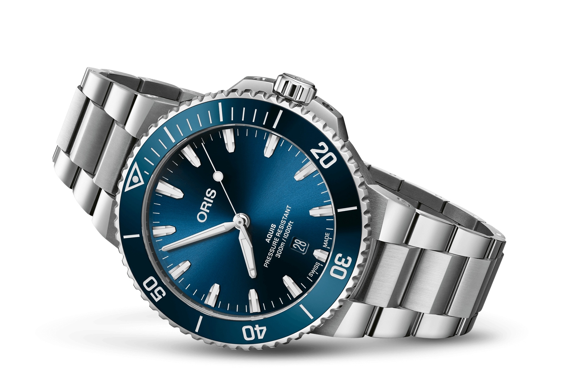Oris 01 733 7789 4135-07 8 23 04PEB : Aquis Date 43.5 Stainless Steel / Blue / Bracelet