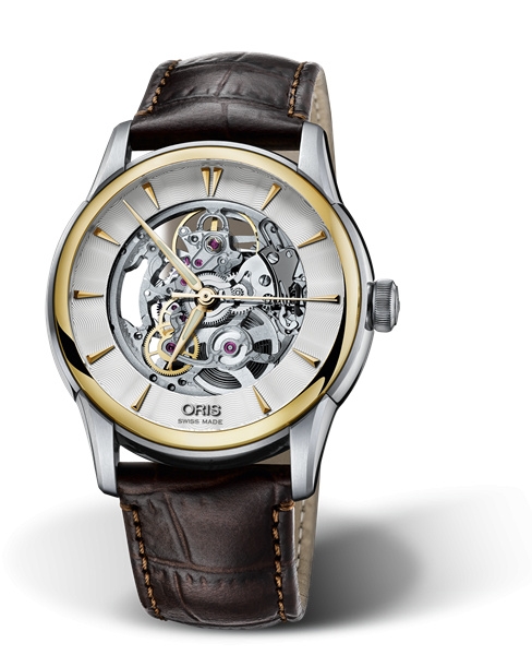 Oris 01 734 7670 4351-07 1 21 73FC : Artelier Skeleton 40.5 Stainless Steel - Yellow Gold