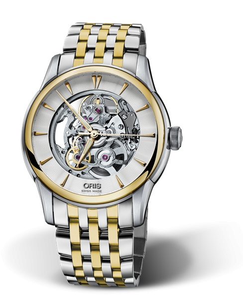 Oris 01 734 7670 4351-07 8 21 78 : Artelier Skeleton 40.5 Stainless Steel - Yellow Gold / Bracelet