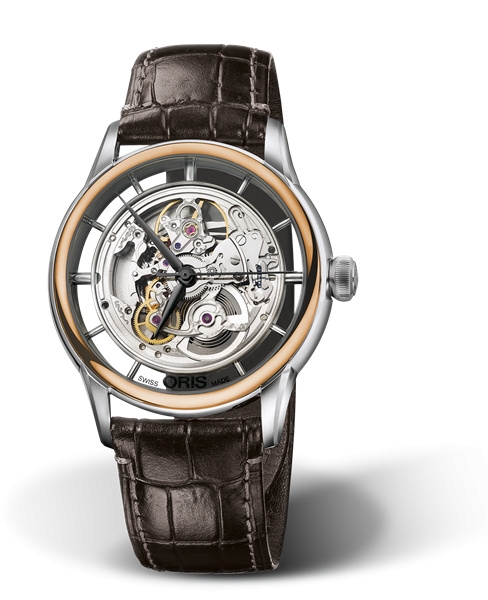 Oris 01 734 7684 6351-07 1 21 73FC : Artelier Translucent Skeleton Stainless Steel - Rose Gold