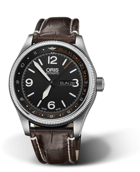 Oris 01 735 7728 4084-Set LS Kroko : Big Crown Royal Flying Doctor Service II Stainless Steel / Black