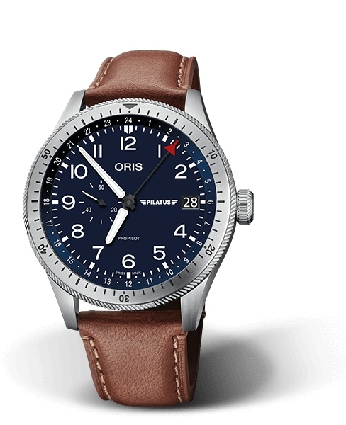 Oris 01 748 7756 4015-Set : Big Crown ProPilot Timer GMT Stainless Steel / Blue / Pilatus