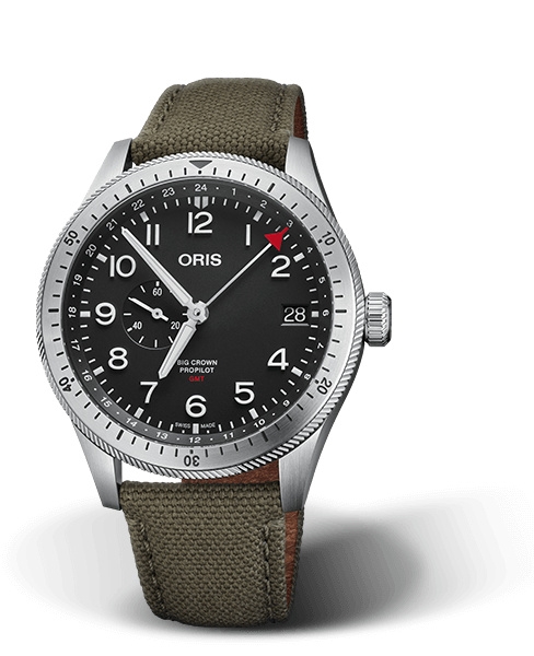 Oris 01 748 7756 4064-07 3 22 02LC : Big Crown ProPilot Timer GMT Stainless Steel / Black / Fabric