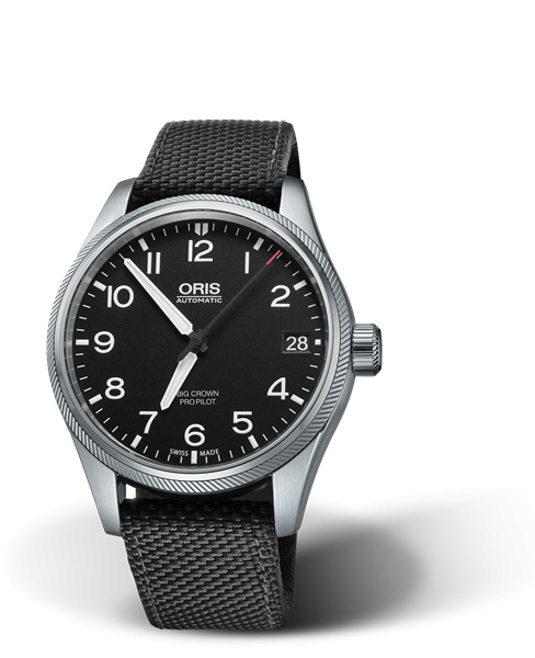 Oris 01 751 7697 4164-07 5 20 15FC : Big Crown ProPilot Big Date Stainless Steel / Black / Black Textile