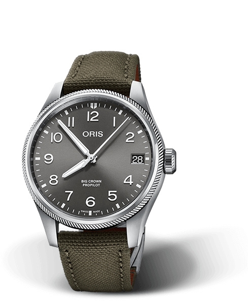 Oris 01 751 7761 4063-07 3 20 03LC : Big Crown ProPilot Big Date Stainless Steel / Grey / Fabric