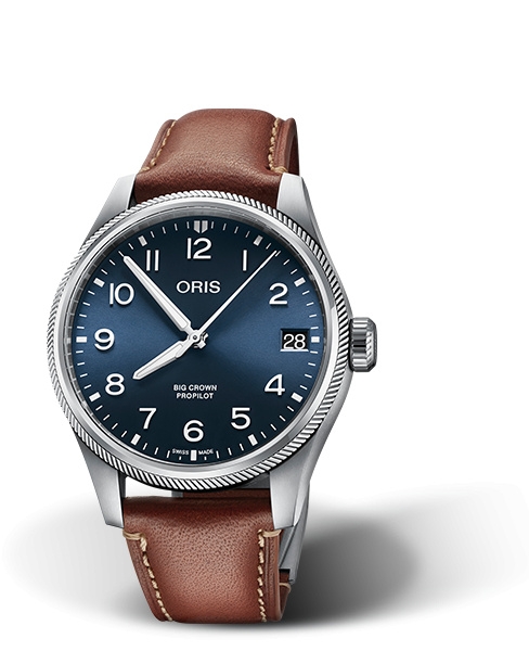 Oris 01 751 7761 4065-07 6 20 07LC : Big Crown ProPilot Big Date Stainless Steel / Blue / Leather
