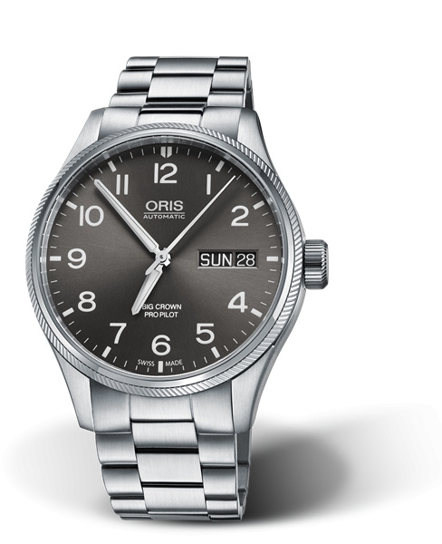 Oris 01 752 7698 4063-07 8 22 19 : Big Crown ProPilot Big Day Date Stainless Steel / Grey / Bracelet