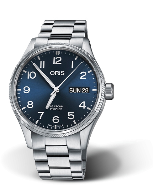 Oris 01 752 7698 4065-07 8 22 19 : Big Crown ProPilot Big Day Date Stainless Steel / Blue / Bracelet