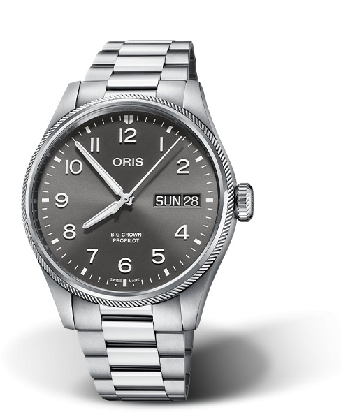 Oris 01 752 7760 4063-07 8 22 08P : Big Crown ProPilot Big Day Date Stainless Steel / Grey / Bracelet