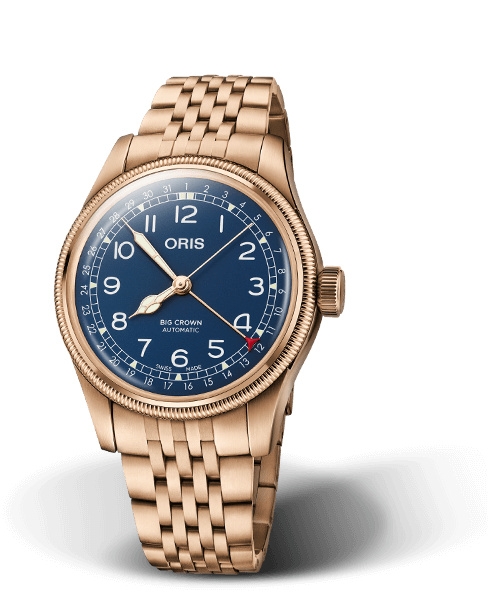 Oris 01 754 7741 3165-07 8 20 01 : Big Crown Original Pointer Date 40 Bronze / Blue / Bracelet