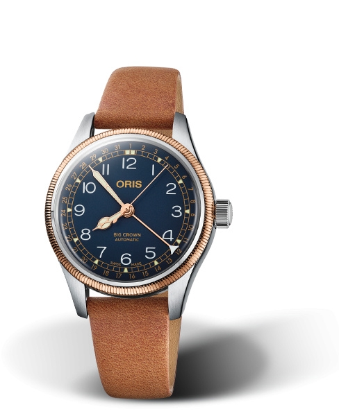 Oris 01 754 7749 4365-07 5 17 66 : Big Crown Pointer Date 36 Stainless Steel - Bronze / Blue