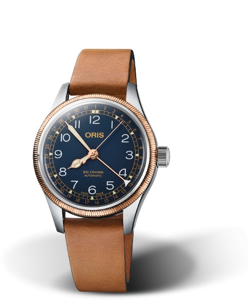 Oris 01 754 7749 4365-07 5 17 66G : Big Crown Pointer Date 36 Stainless Steel - Bronze / Blue