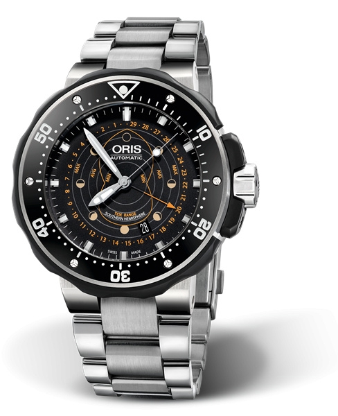 Oris 01 761 7682 7134-Set : ProDiver Pointer Moon Titanium / Black / Bracelet