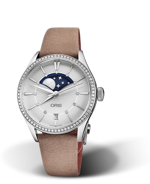 Oris 01 763 7723 4951-07 5 18 33FC : Artelier Grande Lune Date Diamonds 36 Stainless Steel / Silver