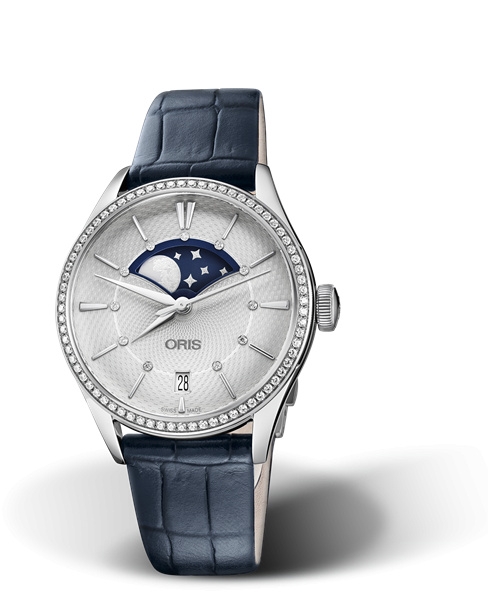 Oris 01 763 7723 4951-07 5 18 66FC : Artelier Grande Lune Date Diamonds 36 Stainless Steel / Silver