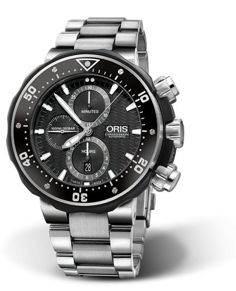 Oris 01 774 7683 7154-Set : ProDiver Chronograph Titanium / Black / Bracelet