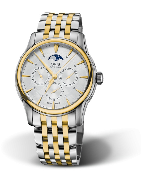 Oris 01 781 7703 4351-07 8 21 78 : Artelier Complication 40.5 Stainless Steel - Yellow Gold / Silver / Bracelet