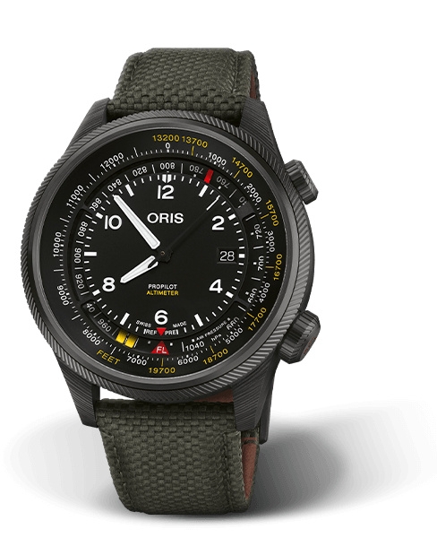 Oris 01 793 7775 8734-Set : ProPilot Altimeter Carbon / Feet
