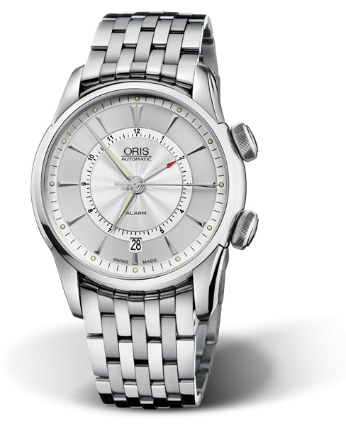 Oris 01 908 7607 4091-Set MB : Artelier Alarm Stainless Steel / Silver / Bracelet