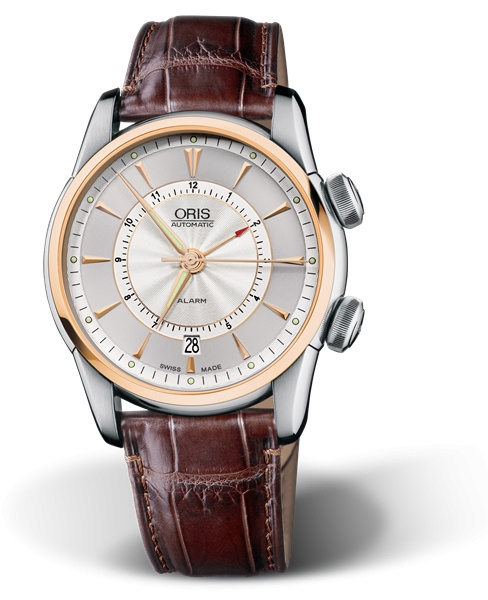 Oris 01 908 7607 6351-Set LS : Artelier Alarm Stainless Steel - Rose Gold / Silver