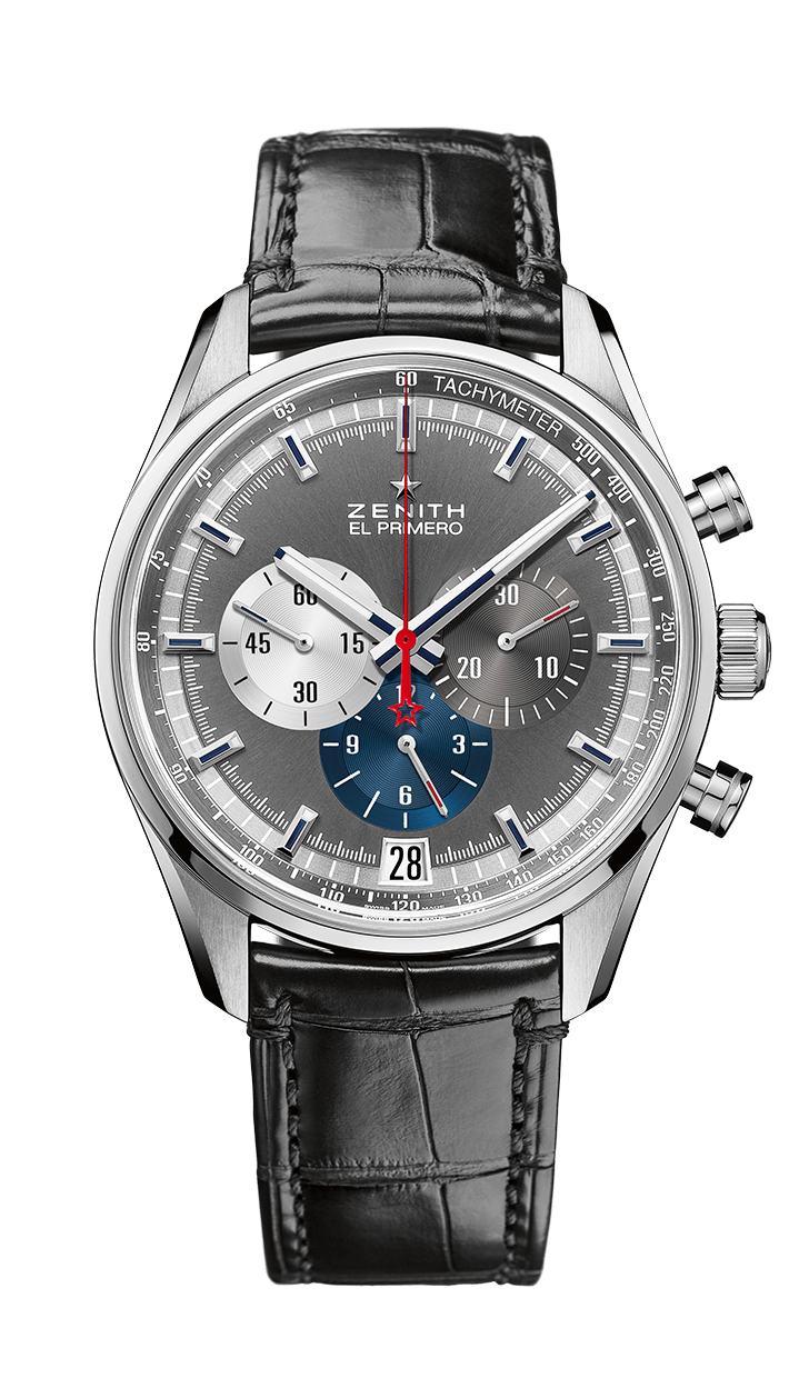 Zenith 03.2040.400/26.C496 : El Primero Chronomaster 42 Stainless Steel / Anthracite / Alligator
