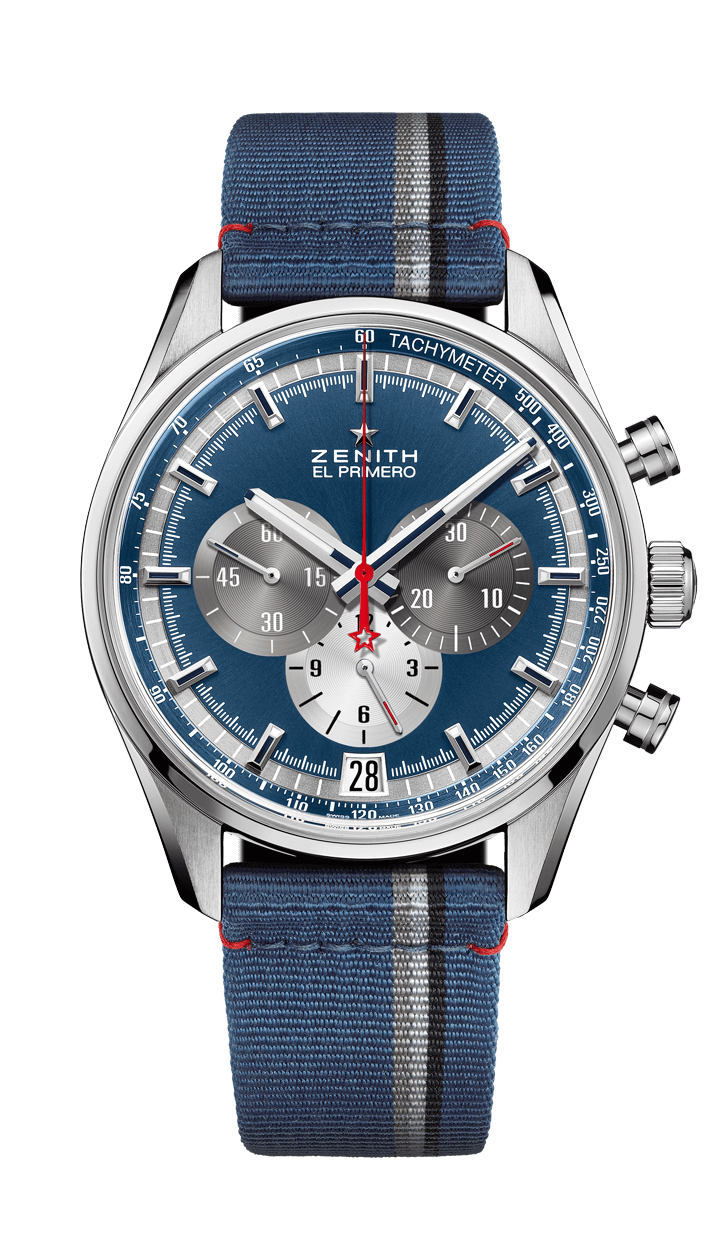 Zenith 03.2040.400/53.C802 : El Primero Chronomaster 42 Stainless Steel / Blue / Fabric