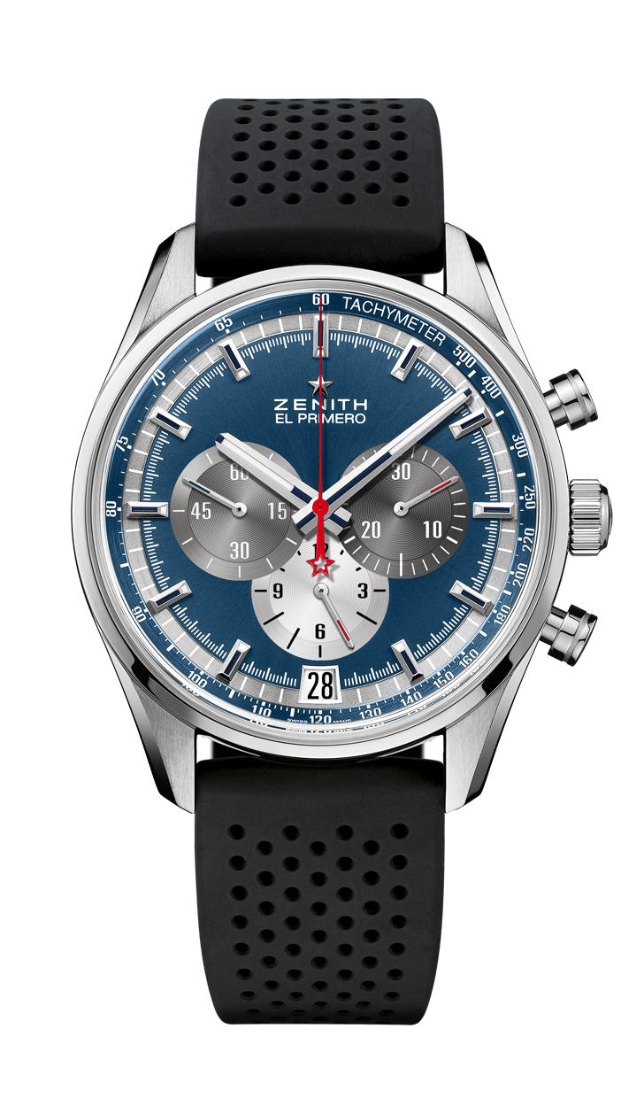 Zenith 03.2040.400/53.R576 : El Primero Chronomaster 42 Stainless Steel / Blue / Rubber
