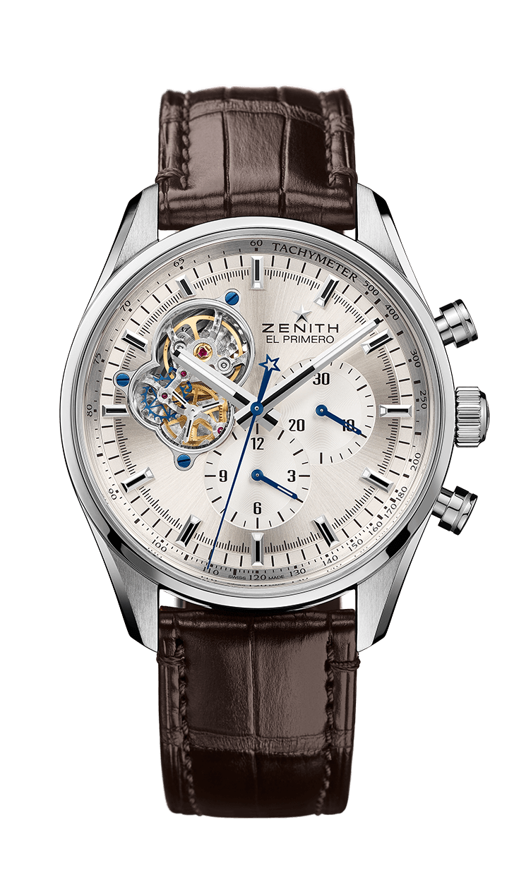 Zenith 03.2040.4061/01.C494 : El Primero Chronomaster Open Stainless Steel / Silver / Alligator