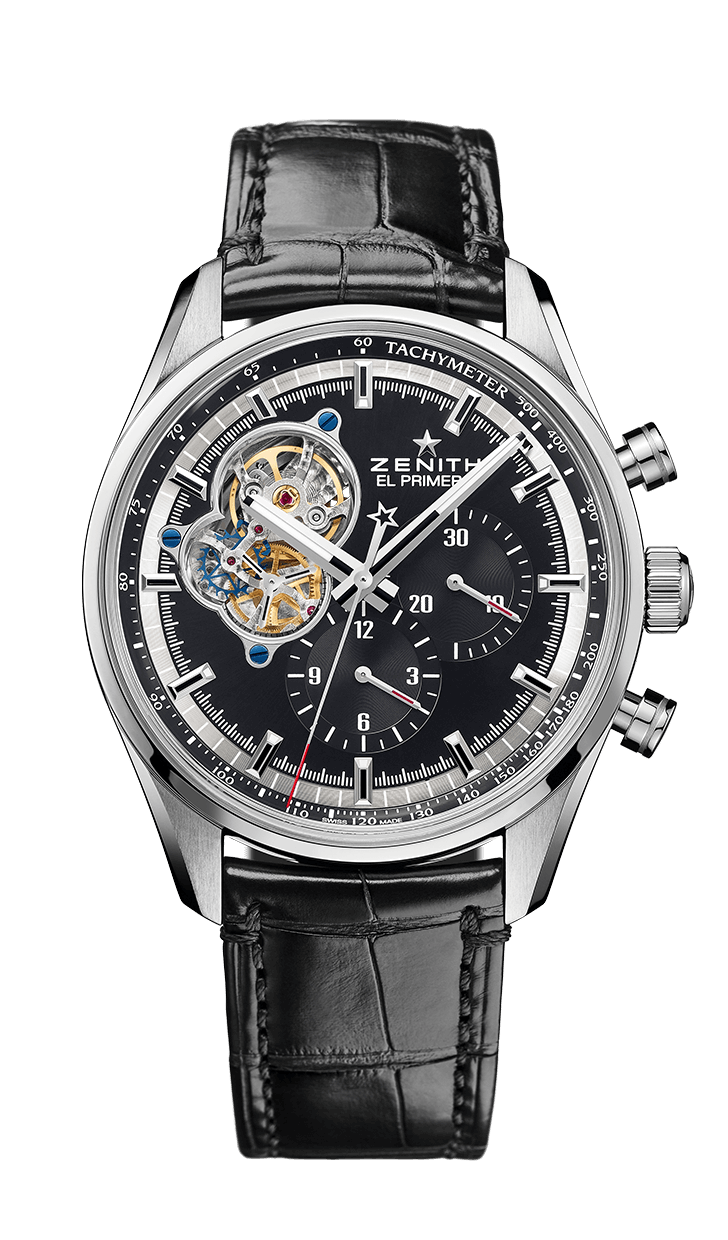 Zenith 03.2040.4061/21.C496 : El Primero Chronomaster Open Stainless Steel / Black / Alligator