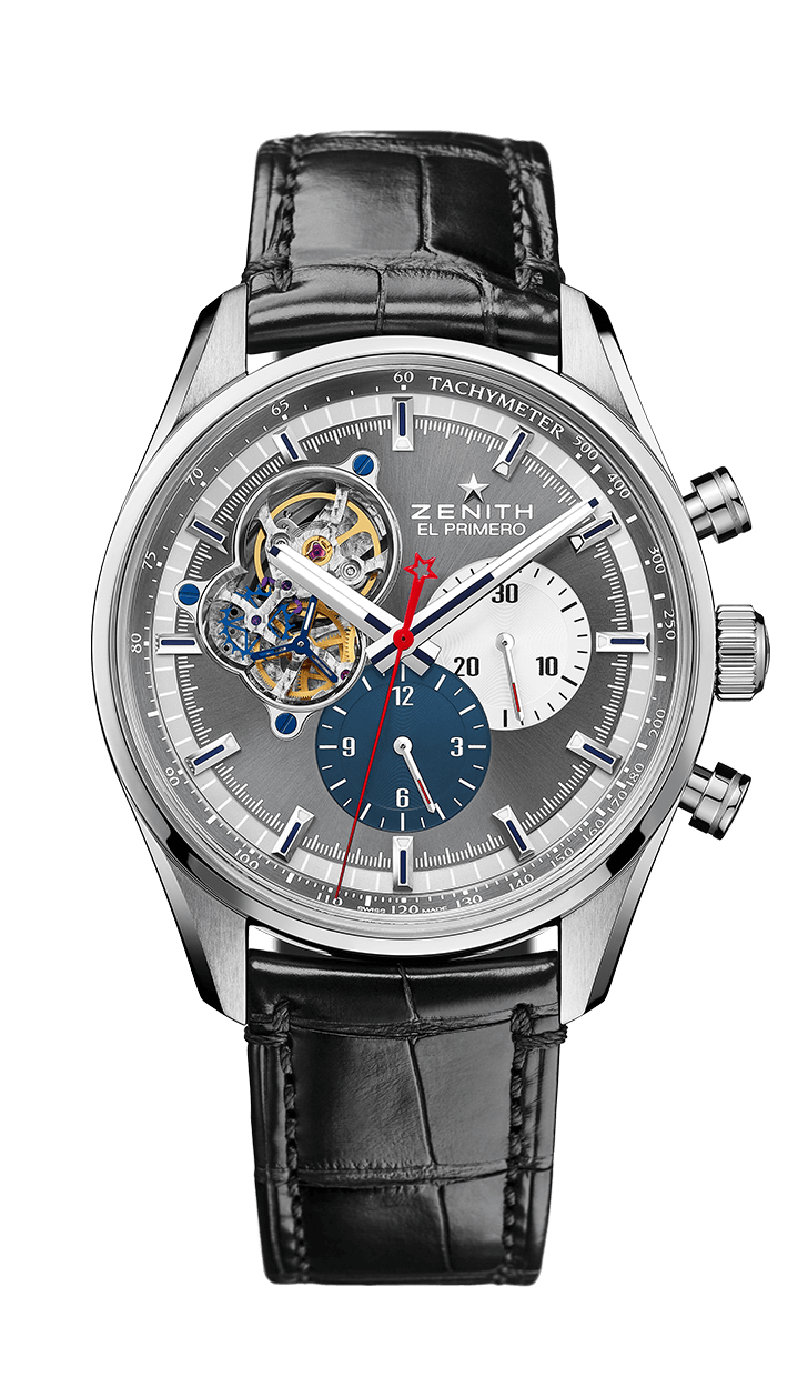 Zenith 03.2040.4061/23.C496 : El Primero Chronomaster Open Stainless Steel / Grey 1969 / Alligator