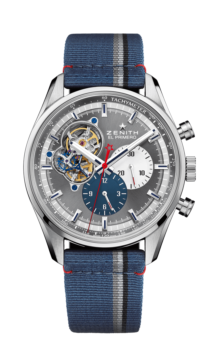 Zenith 03.2040.4061/23.C802 : El Primero Chronomaster Open Stainless Steel / Grey 1969 / Fabric