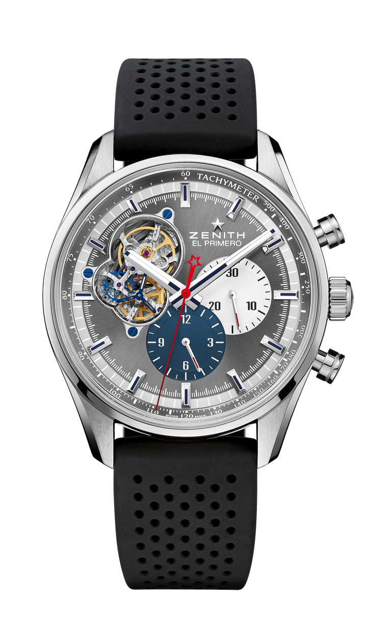 Zenith 03.2040.4061/23.R576 : El Primero Chronomaster Open Stainless Steel / Grey 1969 / Rubber
