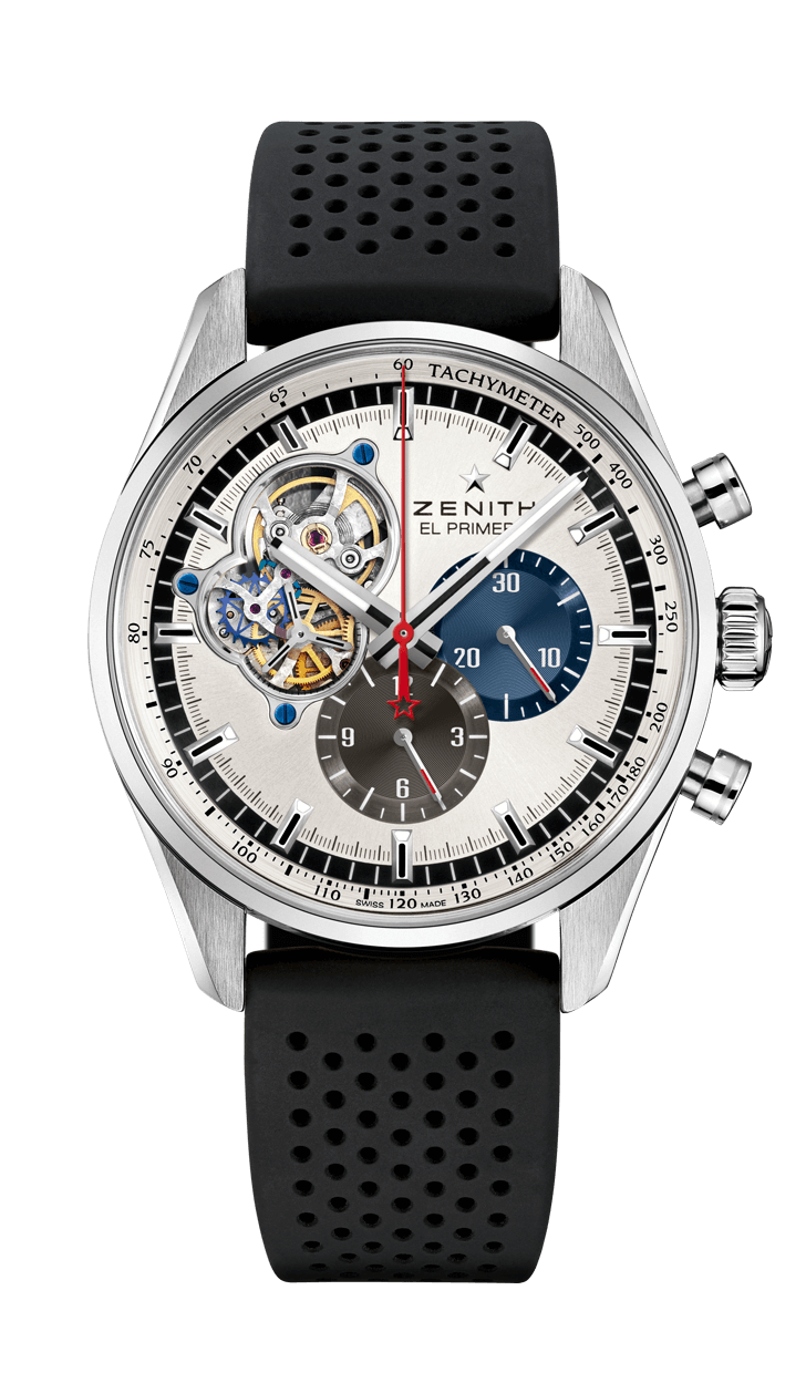 Zenith 03.2040.4061/69.R576 : El Primero Chronomaster Open Stainless Steel / Silver 1969 / Rubber
