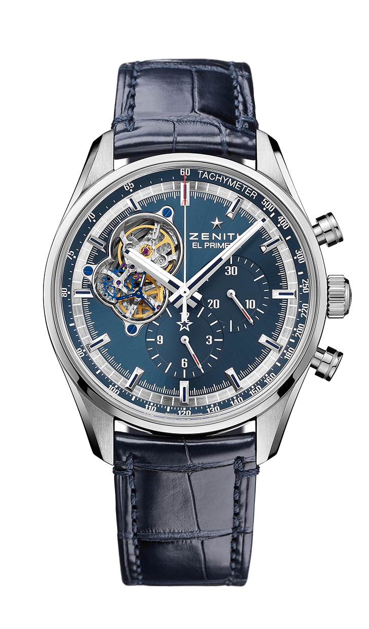 Zenith 03.20416.4061/51.C700 : El Primero Chronomaster Open Stainless Steel / Blue / Alligator