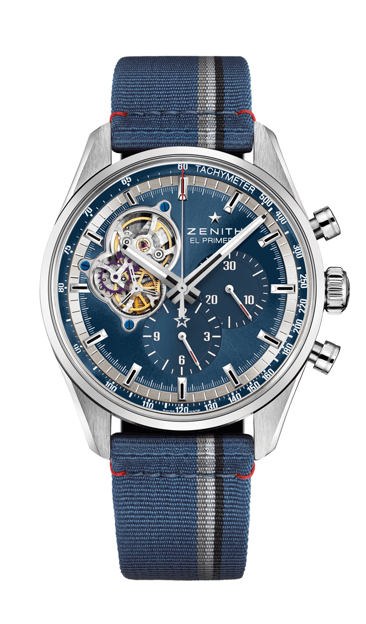 Zenith 03.20416.4061/51.C802 : El Primero Chronomaster Open Stainless Steel / Blue / Fabric