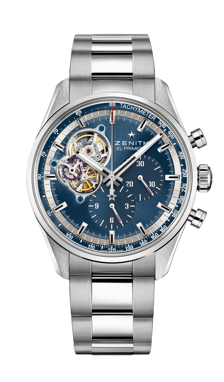 Zenith 03.20416.4061/51.M2040 : El Primero Chronomaster Open Stainless Steel / Blue / Bracelet