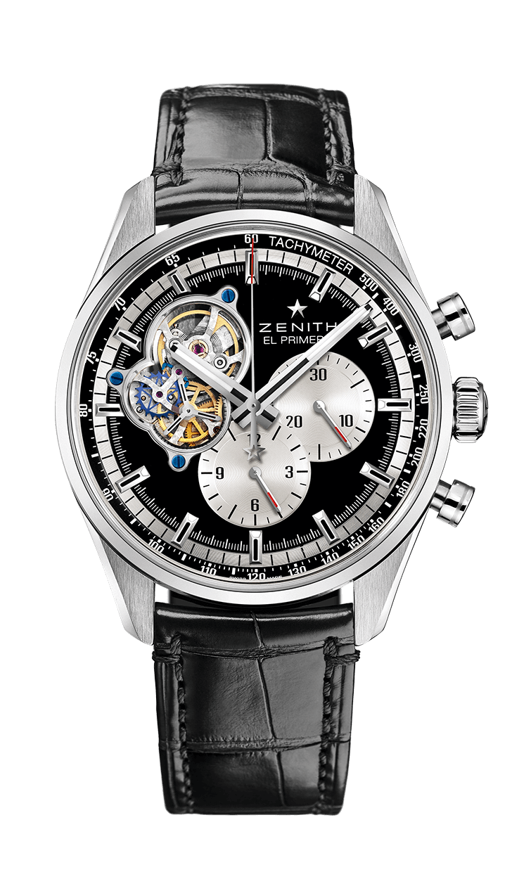 Zenith 03.2042.4061/21.C496 : El Primero Chronomaster Open Stainless Steel / Black / Alligator