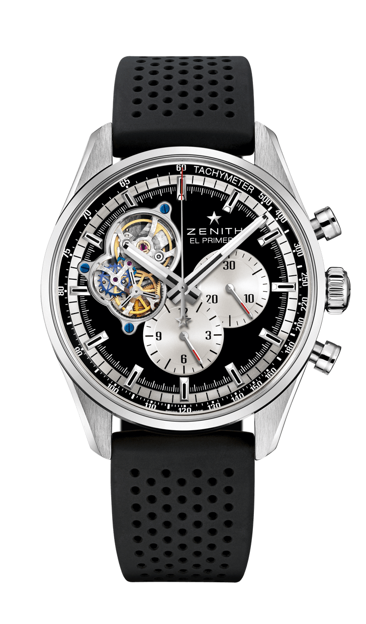 Zenith 03.2042.4061/21.R576 : El Primero Chronomaster Open Stainless Steel / Black / Rubber