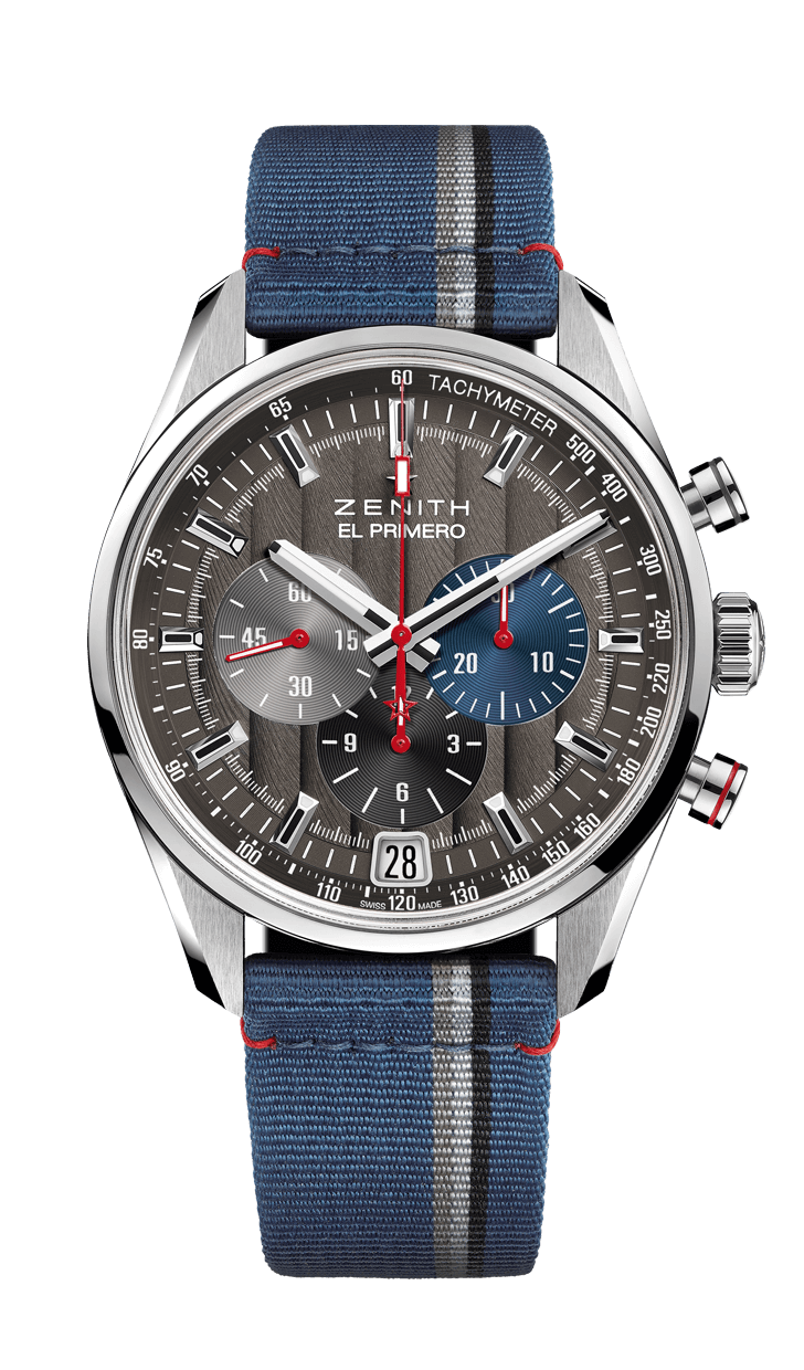 Zenith 03.2046.400/25.C802 : El Primero Chronomaster 42 Stainless Steel / Anthracite / Fabric / Classic Cars