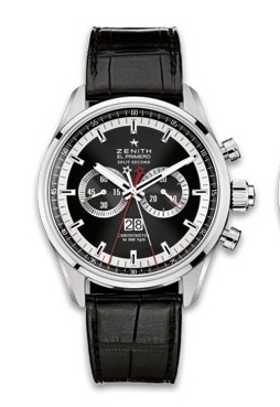 Zenith 03.2050.4026/91.C630 : El Primero Rattrapante Stainless Steel / Black / Alligator