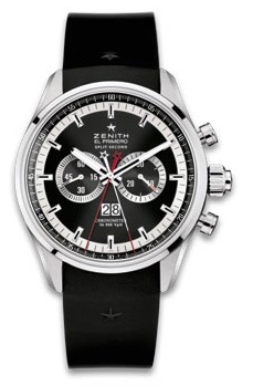 Zenith 03.2050.4026/91.R530 : El Primero Rattrapante Stainless Steel / Black / Rubber