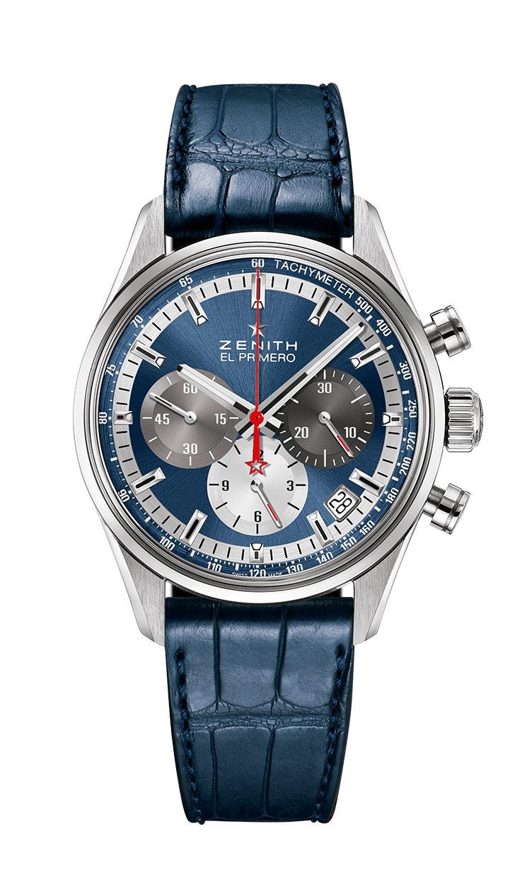 Zenith 03.2150.400/53.C700 : El Primero Chronomaster 38 Stainless Steel / Blue / Alligator
