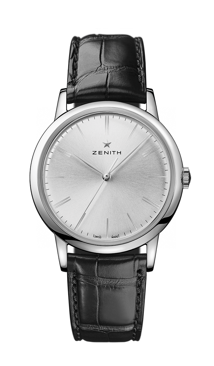 Zenith 03.2290.679/01.C493 : Elite Classic Stainless Steel / Silver / Alligator