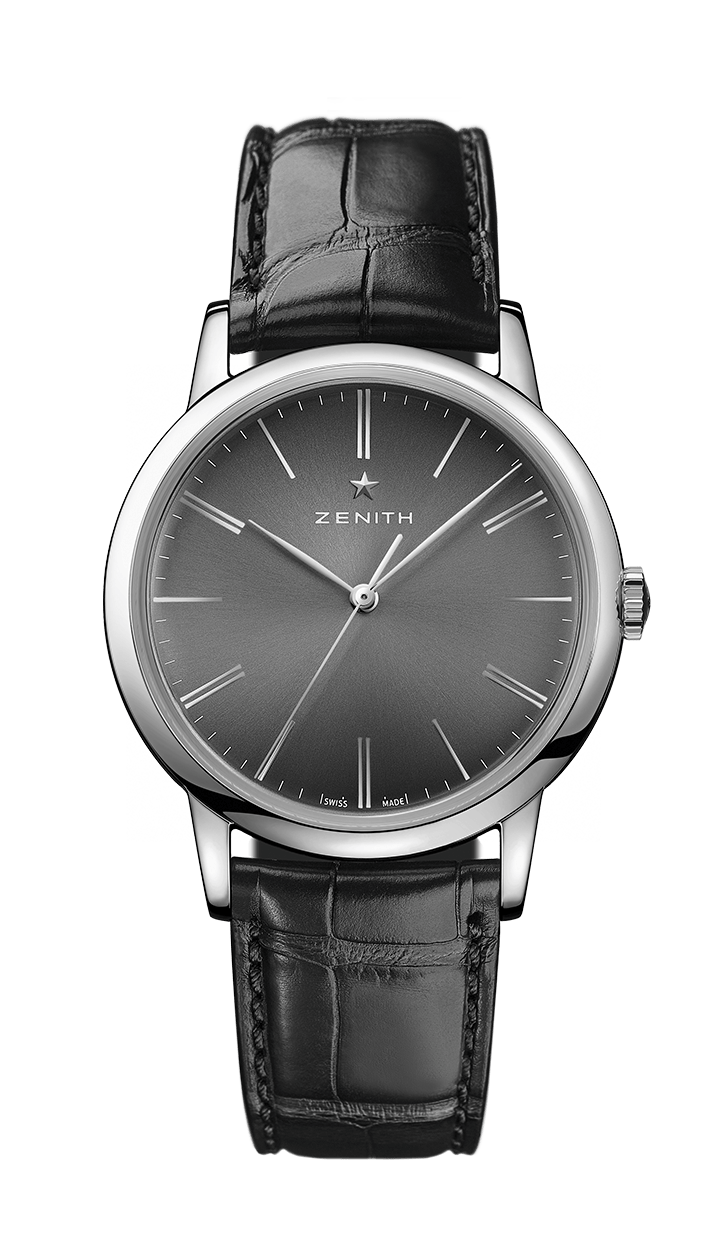 Zenith 03.2290.679/26.C493 : Elite Classic Stainless Steel / Black / Alligator