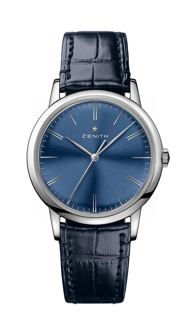 Zenith 03.2290.679/51.C700 : Elite Classic Stainless Steel / Blue / Alligator
