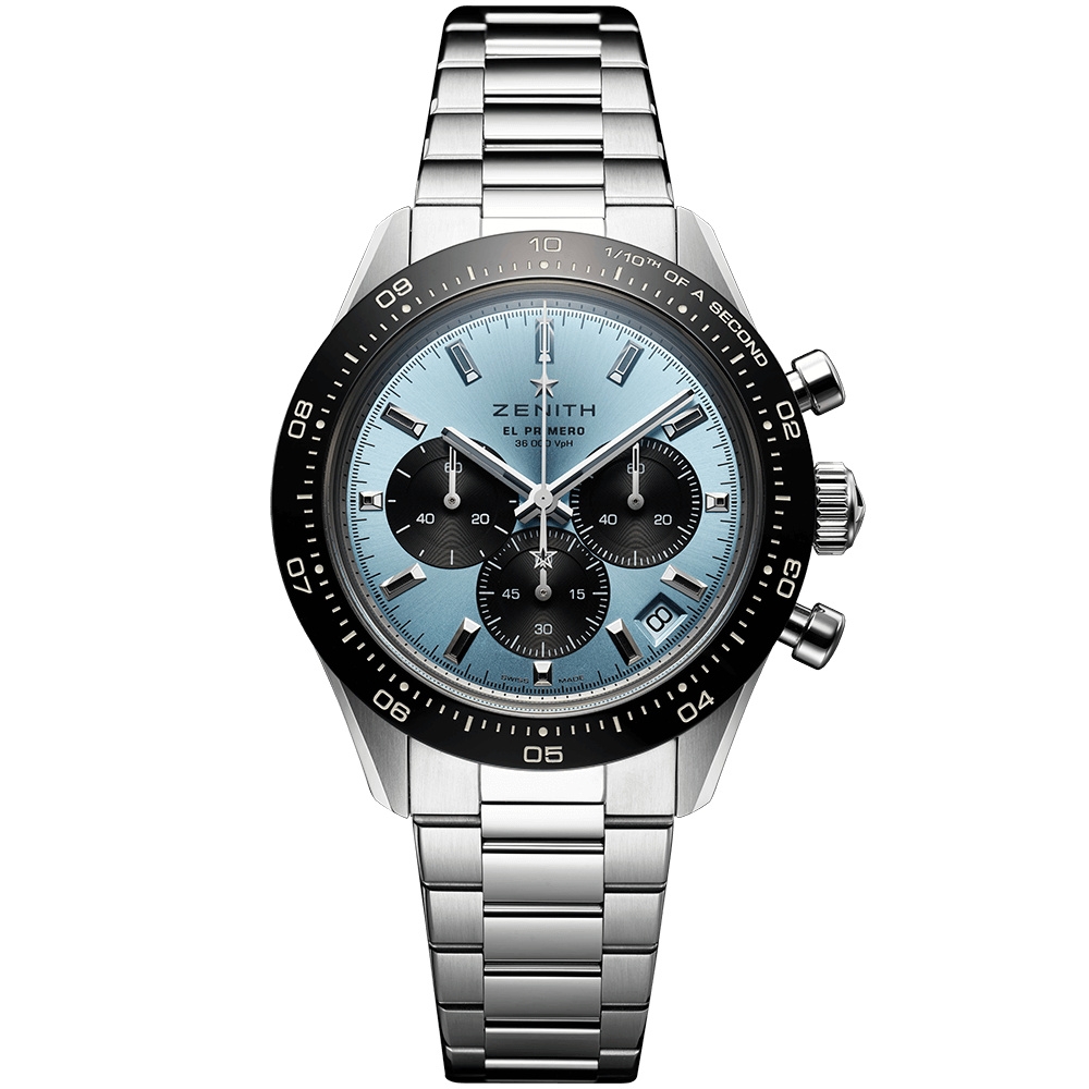 Zenith 03.3104.3600/54.M3100 : Chronomaster Sport Yoshida Stainless Steel / Aqua Blue / Bracelet